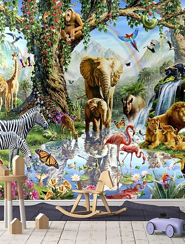  cool wallpapers muurschildering mooi behang muursticker die print peel and stick zelfklevend kinderen cartoon dieren woonkamer pvc / vinyl woondecoratie