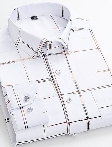  Herren Kleidhemd Bügelfreies Hemd Hochzeit Arbeit Schwarz / Rot Schwarzgrau Schwarz Weiß Langarm Quadrathals Sommer Bekleidung Druck