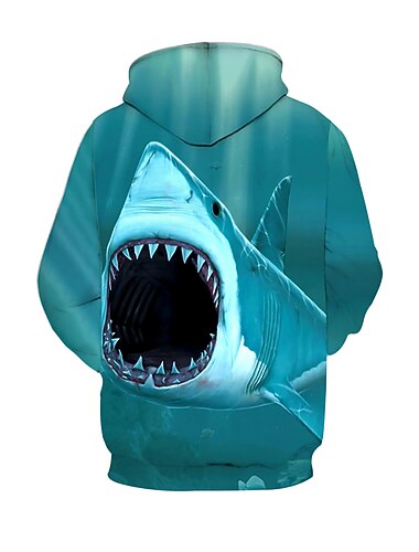  Chlapecké 3D Žralok Kapuce Dlouhý rukáv 3D tisk Jaro Podzim Aktivní Polyester Děti 4-12 let Na den Ležérní Běžný