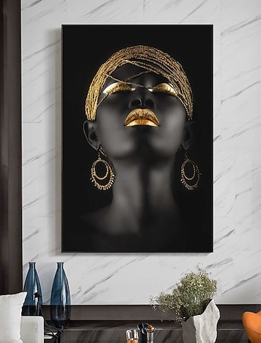  personas arte moderno impresiones arte de la pared pintura abstracta negro oro lienzos enrollados lienzos sin marco sin marco sin estirar