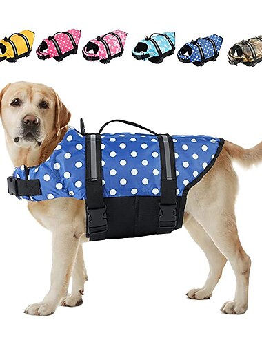  Hund Hundeschwimmweste Reflektierend Verstellbar Sport und Freizeit Sicherheit Strand Pool Hundebekleidung for Husky Golden Retriever Bichon Frise Zwergspitz Klein