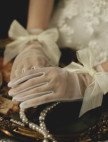  Tulle Longueur Poignet Gant à la mode / Style artistique Avec Couleur Unie Gants de Mariage / Fête