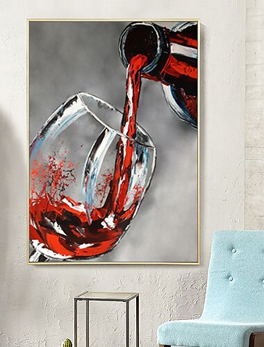  pintura al óleo hecha a mano pintada a mano arte de la pared mintura moderno abstracto botella de vino para la decoración del hogar lienzo enrollado sin marco sin estirar
