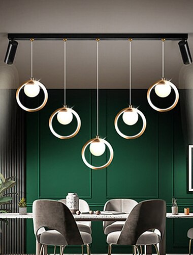  ledet pendellampe 42/63/78/120 cm enkelt design lysekrone aluminium moderne stil stilig øymalte overflater led moderne 220-240v