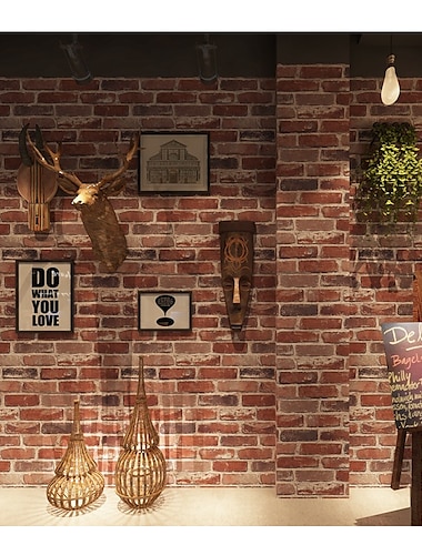  cool wallpapers baksteen behang muurschildering wandbekleding sticker film modern faux baksteen non-woven interieur 53x1000cm/20.87''x393.7''