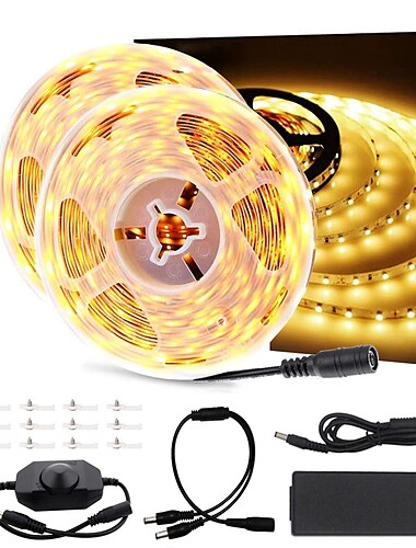  32.8ft 10m dimmable led light strip light smd 2835 12v flexible sous cabinet vanity light blanc chaud blanc froid