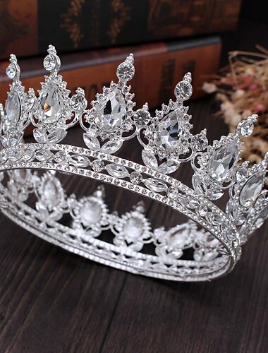  krone hodeplagg brud gylden rød diamant krystall rund krone full krone bursdag ytelse tilbehør hår tilbehør