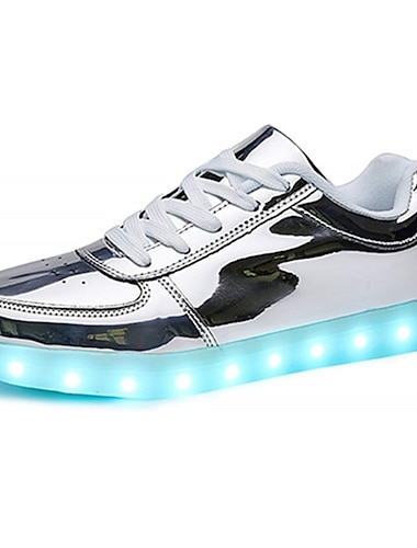  baskets lumineuses à LED blanches pour hommes avec fermeture à lacets pour un usage tendance et nocturne