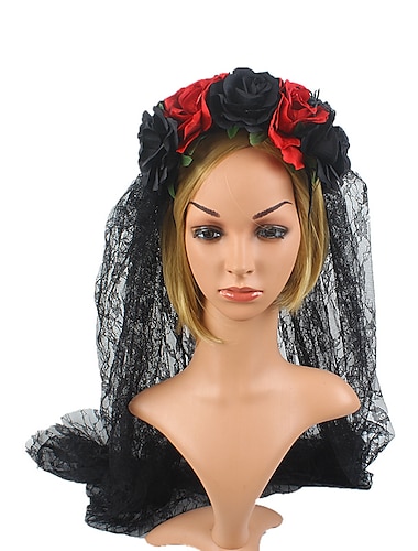  Mexikaner Stirnband Zuckerschädel Erwachsene Damen Cosplay über Mexiko Unabhängigkeitstag von Mexiko Tag der Toten Tag der Toten Karneval Einfaches Karnevalskostüm