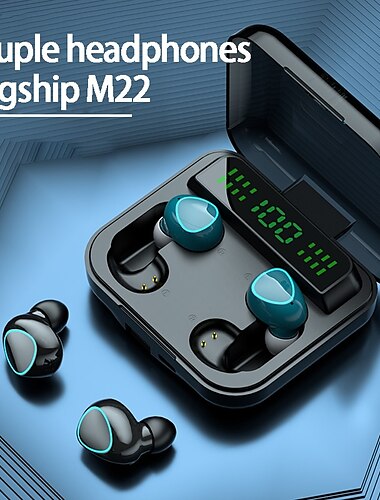  M22 écouteurs véritables sans fil TWS écouteurs Bluetooth5.0 design ergonomique stéréo basse profonde pour Apple Samsung Huawei Xiaomi MI usage quotidien voyage extérieur téléphone mobile