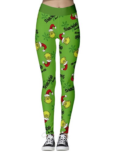  Sneeuwpop Kerstman Leggings Dames Kerstmis Dagelijks Dragen Volwassenen Kerstmis Carnaval Maskerade kerstavond Kerstmis Feest Broeken
