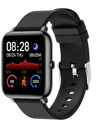  P22 Smartwatch 1.3 Zoll Smartwatch Fitnessuhr Bluetooth Schrittzähler Fitness Tracker AktivitätenTracker Kompatibel mit Android iOS Damen Herren Langer Standby Kamera Kontrolle Anti-verloren IP 67