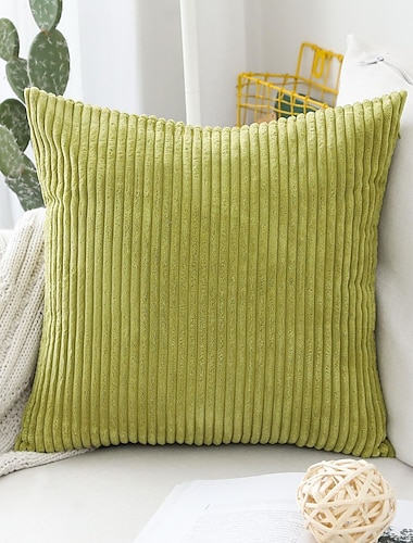  Scandinavische effen kleur corduroy kussensloop kantoor zacht kussen zonder kern huis woonkamer bank decor groen oranje roze blauw