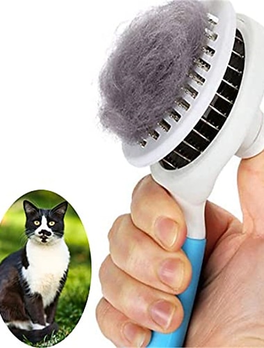  brosse pour chats, brosses lisses autonettoyantes pour la mue et le toilettage enlève le sous-poil lâche, les tapis et les poils emmêlés peigne de toilettage pour chats chiens brosse massage
