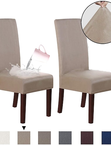  eetkamerstoel hoes stretch stoel hoes suède waterafstotend zacht effen effen kleur duurzame wasbare meubelbeschermer voor eetkamer feest