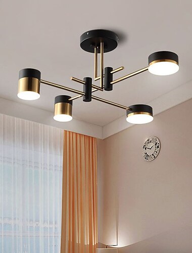  plafonnier led 76/76/101.6 cm formes géométriques lustre métal spoutnik géométrique galvanoplastie finitions peintes led style nordique 220-240v