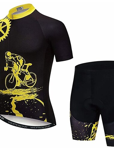  Ανδρικά Φανέλα και σορτς ποδηλασίας Κοντομάνικο Ποδηλασία Βουνού Ποδηλασία Δρόμου Μαύρο Λευκό Πράσινο Γραφική Μηχανισμός Ποδήλατο Ρούχα σύνολα 3D Pad