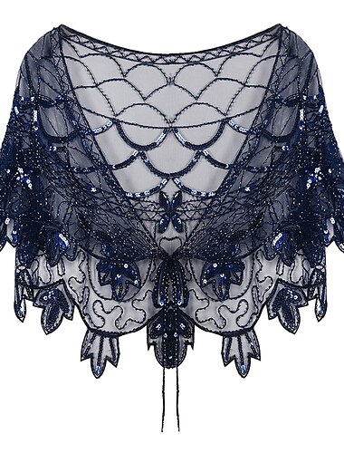  Sjaal & Omslagdoek Damesomslag Bolero Jaren 1920 Elegant Glitter & Sprankel Halve mouw Tule Bruiloftsomslagen Met Combinatie Voor Bruiloft Alle seizoenen