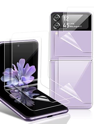  2 комплекта Телефон Защитная пленка Назначение Samsung Galaxy Z Flip 4 Z Flip 3 Z Flip Z Flip 2 Гидрогель ТПУ Самозаживление Анти-пузыри Против отпечатков пальцев HD Защита от царапин
