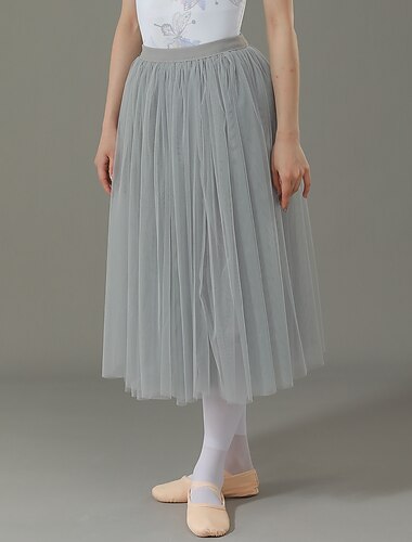  andningsbara balettkjolar balsal solid tyll kvinnors träningsprestanda hög polyester chiffong