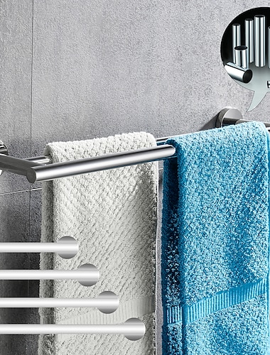  pyyhetanko kylpyhuonehylly säädettävä pituus uusi muotoilu luova nykyaikainen moderni ruostumaton teräs vähähiilinen teräs metalli, 1kpl kylpyhuone kaksinkertainen 2-torni baari seinälle