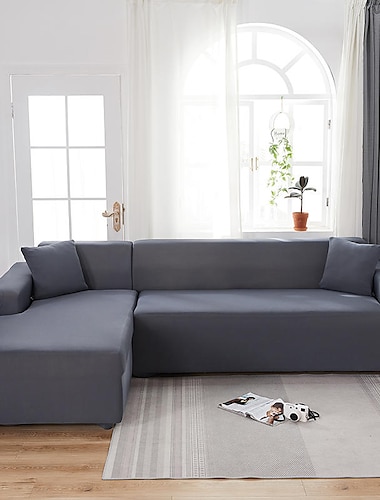  Housse de canapé en élasthanne extensible de couleur unie, housse de canapé antidérapante et douce avec une housse de protection gratuite, protection de meubles lavable rouge bordeaux avec mousse