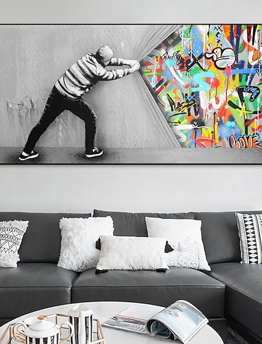  Arte de la pared impresiones en lienzo pintura obra de arte imagen personas graffiti abstracto decoración del hogar decoración lienzo enrollado sin marco sin marco sin estirar