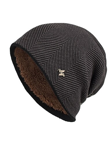  Herren Beanie Mütze Weinrot Schwarz Gestrickt Strick Modisch Sport und Freizeit Brautkleider schlicht Sport & Natur Täglich Festtage Buchstabe Einfarbig warm halten