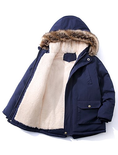  Chlapecké 3D Dětská bunda Puffer Jacket Bez vzoru Kabát Dlouhý rukáv Podzim Zima Aktivní Děti 3-13 let Dovolená ulice Běžný