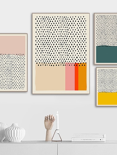  toile imprimée tableau déco art mural peinture oeuvre image abstraite point coloré décoration de la maison décor toile roulée sans cadre sans cadre non étiré