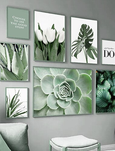  Arte de la pared impresiones en lienzo pintura obra de arte imagen planta verde floral decoración del hogar decoración lienzo enrollado sin marco sin marco sin estirar