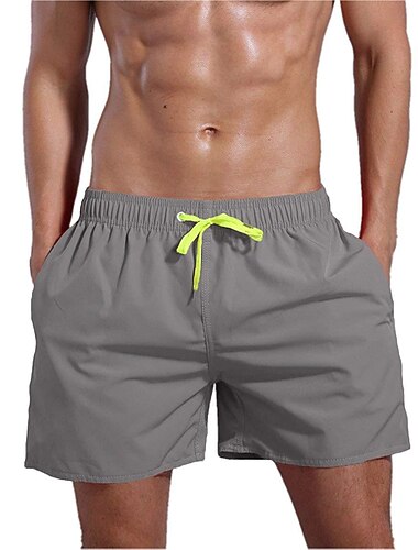  Herren Bademode Surfshorts Badehose Schwimmshorts kurz Rasche Trocknung Surfshorts Unten Mesh-Futter Mit Taschen Kordelzug Schwimmen Surfen Strand Wassersport Einfarbig Sommer / Dehnbar
