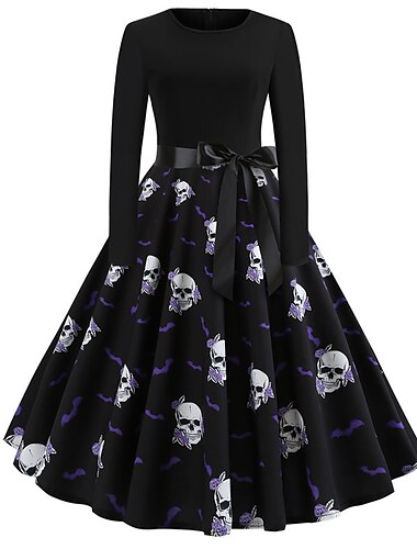  Kürbis Kleid Swing-Kleid Erwachsene Damen Vintage Klassisch & Zeitlos 1920s Maskerade Festival Weihnachten Silvester Einfaches Karnevalskostüm