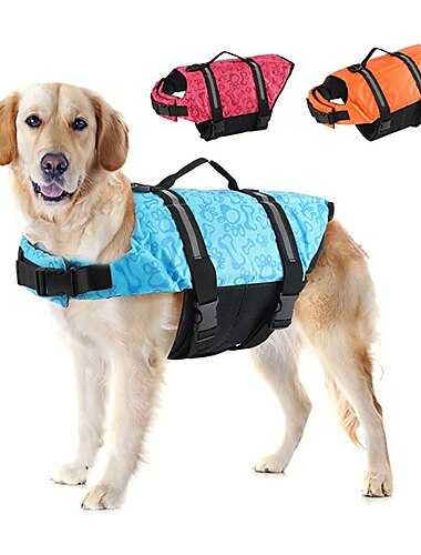  Perros Chaleco salvavidas para perros Reflexivo Ajustable Deportes y Ocio Seguridad Playa Azul Piscina Ropa para perros for Fornido Perro perdiguero de oro Bichón Frisé Pomerania Small