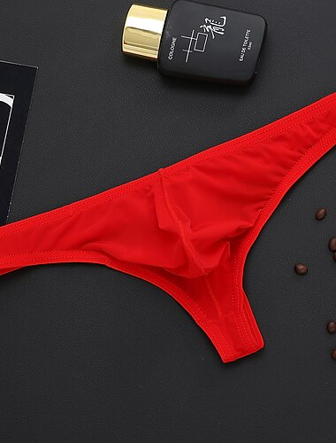  Herren 3 Pack Tangas Tanga String G-Strings & Tangas G-String Unterwäsche Saite Grundlegend Nylon Einfarbig Niedrige Taillenlinie Hellblau Schwarz