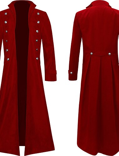  Retro Vintage Punk & Gothic Mittelalterlich Mantel Trenchcoat Oberbekleidung Pestdoktor Herren Maskerade Party Erwachsene Mantel