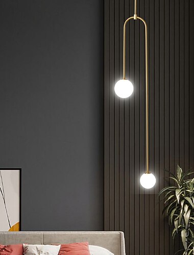  Lampada a sospensione a led a 2 luci 120 cm dimmerabile globo cerchio design lampada a sospensione acrilico artistico formale moderno stile nordico negozi / caffè sala da pranzo camera da letto camera dei bambini luci 110-240 v