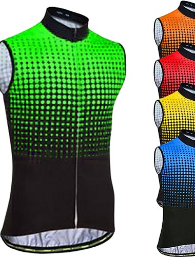  21Grams® Herren Ärmellos Fahrradtrikot Sommer Polyester Grün Orange Rot Gradient Fahhrad Trikot / Radtrikot Bergradfahren Straßenradfahren Atmungsaktiv Reflexstreiffen Tasche auf der Rückseite Sport