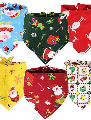  Собаки Коты Новогодние костюмы Новогодние подарки для домашних животных Банданы Рождественский наряд Нежный Мягкий Удобный Рождество На каждый день фестиваль Одежда для собак for