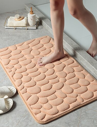  Kopfsteinpflaster-Badematte, rutschfeste Memory Foam-Unterlage, waschbare Badvorleger, schnell wasserabsorbierend, rutschfest, waschbar, dick, weich und bequem, Teppich für Duschräume