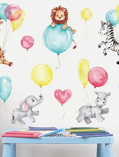  niedlicher Hirsch Löwe Elefant Ballon Schlafzimmer Veranda Kindergarten Wand Verschönerung Dekoration Wandaufkleber
