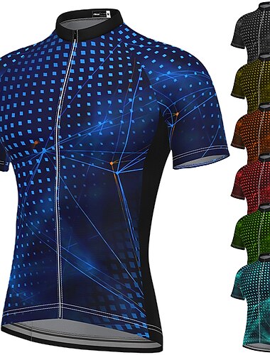 Herren Radtrikot fahrradbekleidung Fahrradtrikot Kurzarm Fahhrad Trikot Shirt mit 3 Gesäßtaschen MTB Mountain Rennrad Atmungsaktiv Schnelltrocknend Feuchtigkeitsableitung Weich Schwarz Rote Blau