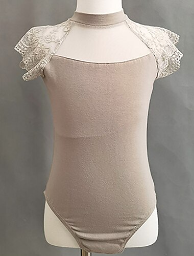 Barndanskläder Balett Trikot / Onesie Spets Enfärgad Tvinning Flickor Träning Prestanda Remmar Hög Elastan Spets