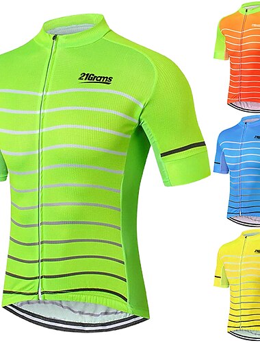  Męskie Koszulka rowerowa Krótki rękaw Rower Dżersej Top z 3 tylnymi kieszeniami Kolarstwo górskie Kolarstwie szosowym Odporny na UV Oddychający Szybkie wysychanie Kieszeń na plecach Żółty Niebieski