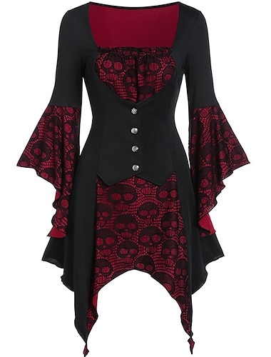  Rétro Vintage Punk & Gothique Médiéval Corset Bal Masqué Sorcière Fille gothique Dentelle Femmes Fantaisie Steampunk Nuit de Walpurgis Carnaval Mascarade Fête / Soirée Adulte Corset