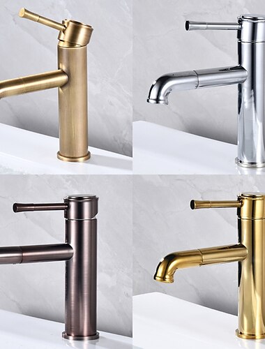  robinet de lavabo de salle de bain - extractible bronze huilé / laiton antique centerset mitigeur monotroubath taps