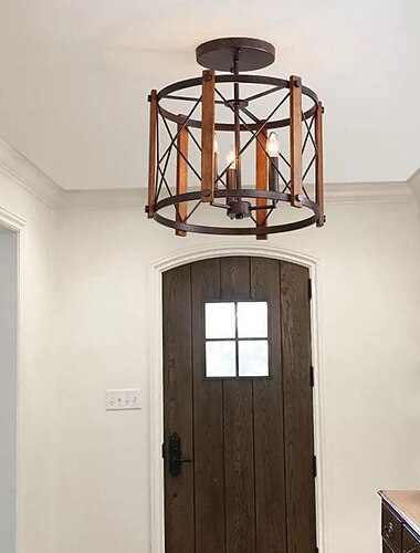  43 cm ledet anhengslamper lantern design innfelt lys metallmalte utførelser country 220-240v
