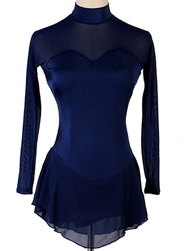  Φόρεμα για φιγούρες πατινάζ Γυναικεία Κοριτσίστικα Patinaj Φορέματα Σύνολα Σκούρο Μπλε Μαρέν Κουρελού Δίχτυ Σπαντέξ Υψηλή Ελαστικότητα Εξάσκηση Επαγγελματική Ανταγωνισμός Ενδυμασία πατινάζ Χειροποίητο