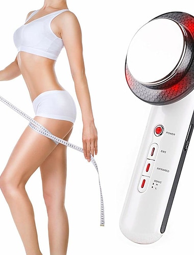  3-IN-1 Ultrasonic Cavitation Machine EMS Fat Burner Infrared Therapy Body Slimming Massager Cellulite Weight Loss Skin Tighten Handheld Beauty Cellulite Massager Device for Belly Waist Arm Leg Hip
