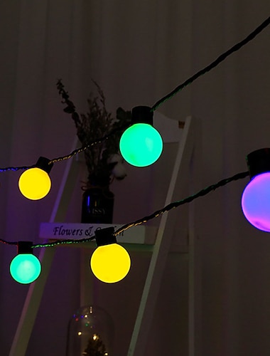 utomhus semester lampor sol 5cm stor boll sträng ljus 5m-20leds 3,5m-10leds fairy lampa lampor uteplats bröllop jul trädgård semester dekoration lampa